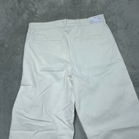Ella Moss Womens White Mid-Rise Straight-Leg Pants Size 10 - d0422 - Picture 8 of 10
